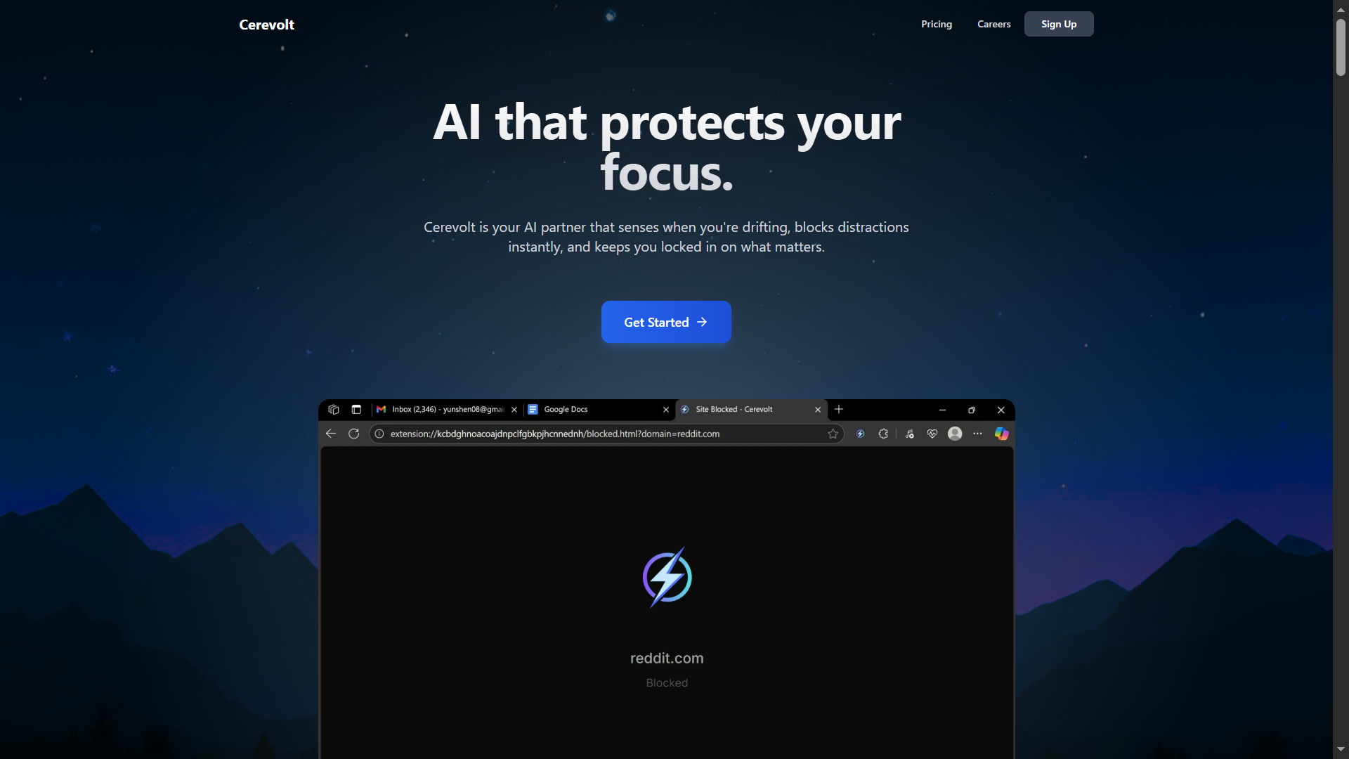 cerevolt landing page